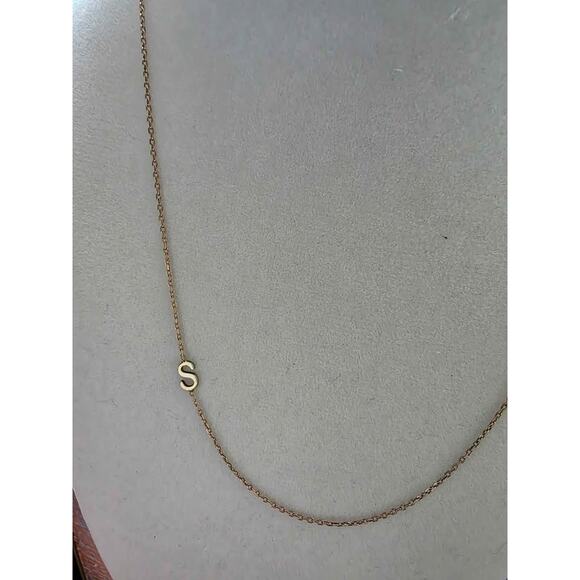 New Sterling Silver Gold-Tone Asymmetrical "S" Necklace from Macy's. - Picture 1 of 5
